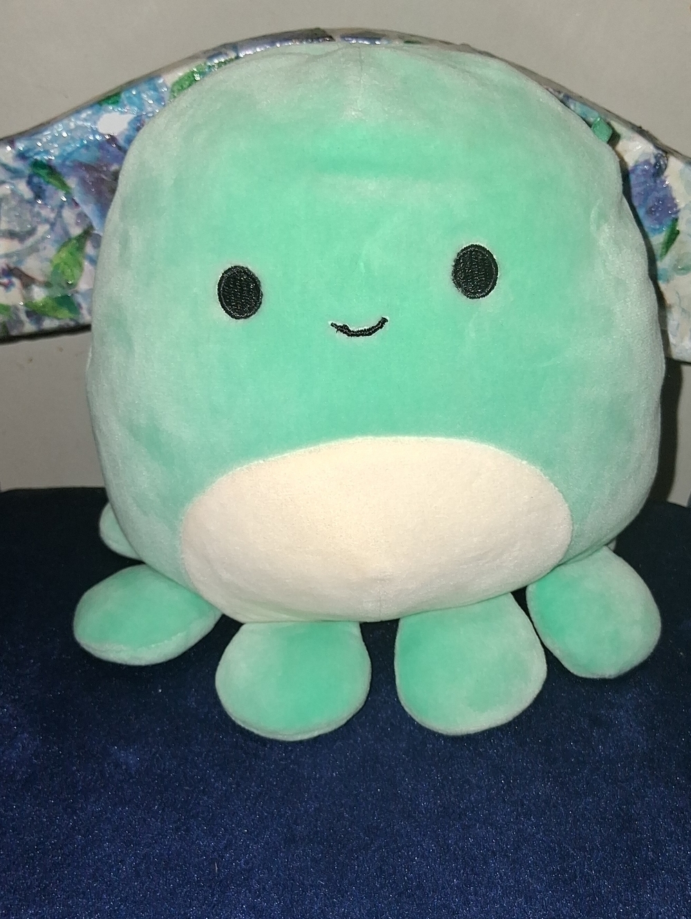 Squish Plush Octopus Plushie - Mint Green with Cream Belly